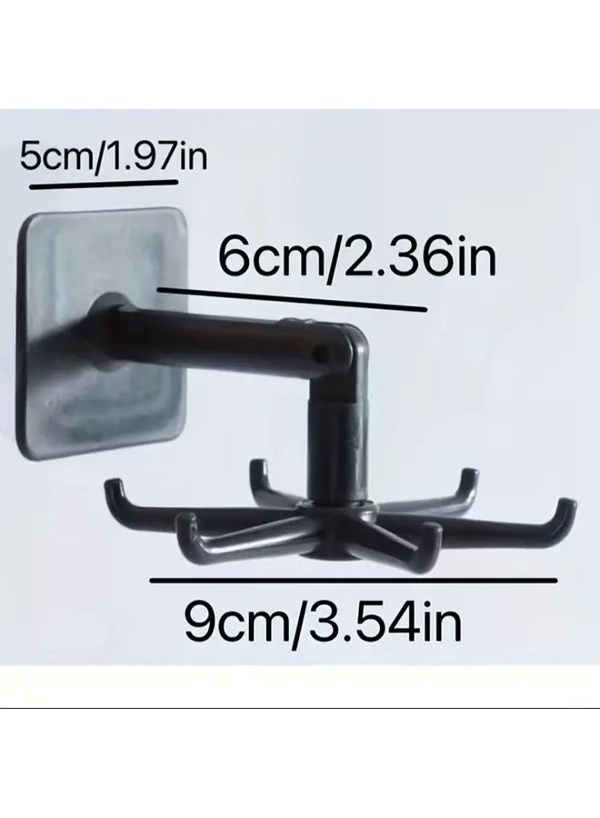 White Foldable Wall Mounted Kitchen Utensil Rack 360 Rotating No Drill Installation - Image 3